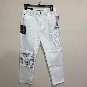 MAMBA WHITE PATCHWORK MOM JEANS